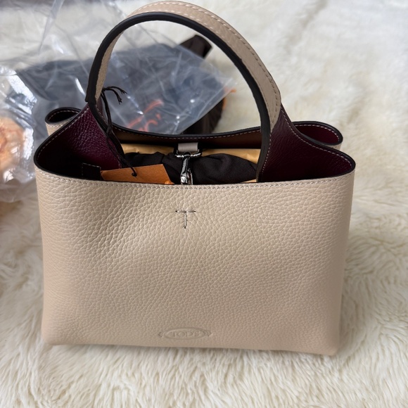TOD’S APA SACCA Bag in Leather Micro BRAND NEW CREAM COLOR - Picture 9 of 15